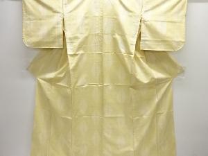 アンティーク　麻の葉模様織り出し十日町紬着物